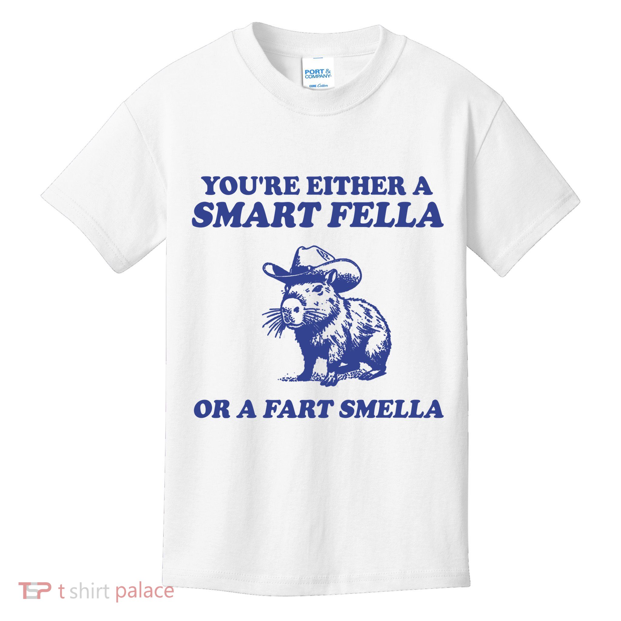 Youre Either A Smart Fella Or A Fart Smella Funny Kids T-Shirt