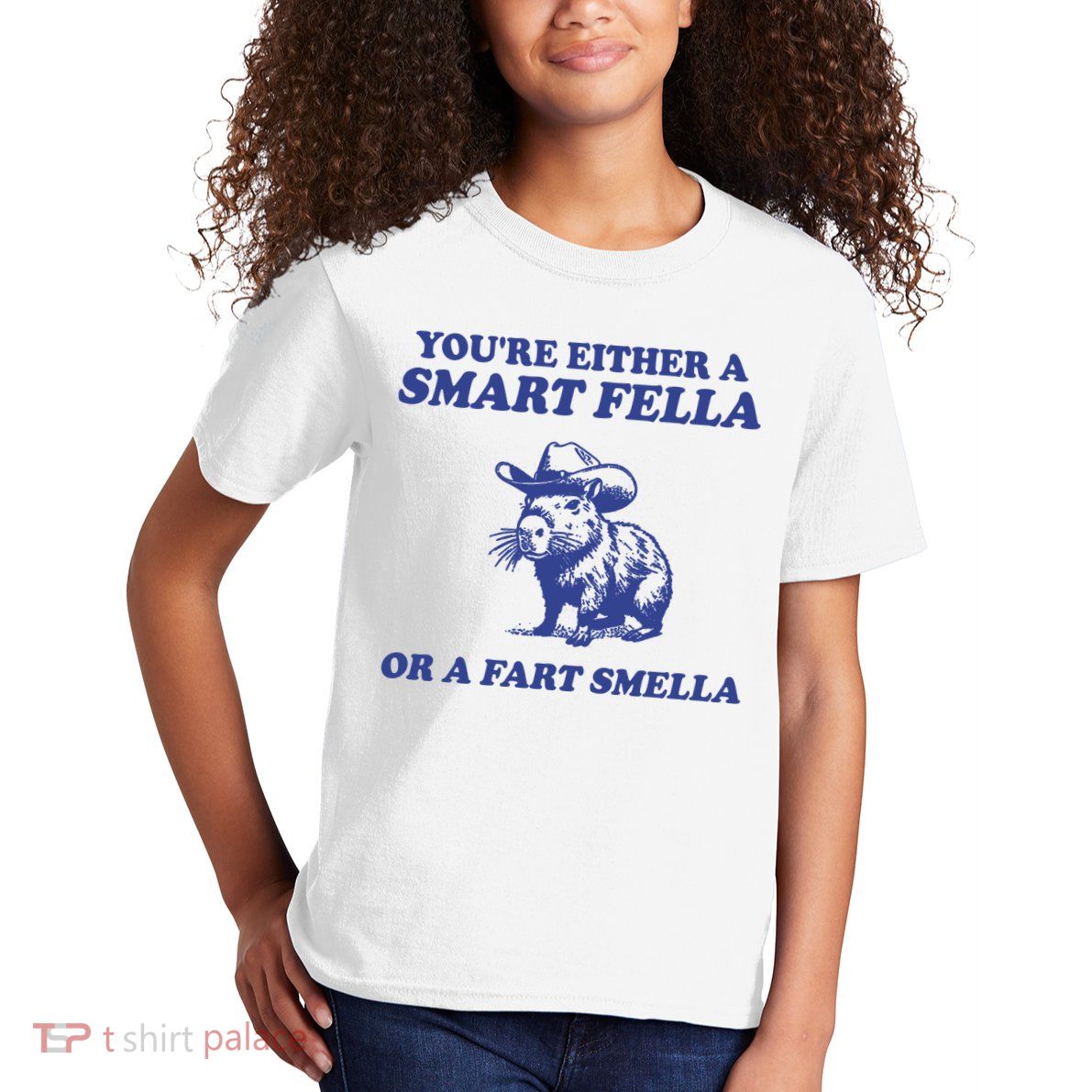 Youre Either A Smart Fella Or A Fart Smella Funny Kids T-Shirt