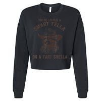 YouRe Either A Smart Fella Or A Fart Smella Funny Raccoon Cropped Pullover Crew