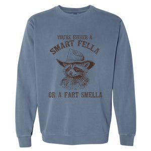 YouRe Either A Smart Fella Or A Fart Smella Funny Raccoon Garment-Dyed Sweatshirt