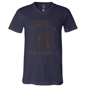 YouRe Either A Smart Fella Or A Fart Smella Funny Raccoon V-Neck T-Shirt