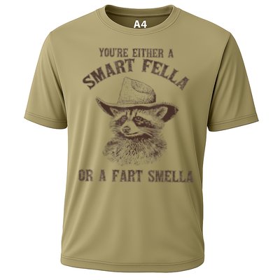 YouRe Either A Smart Fella Or A Fart Smella Funny Raccoon Cooling Performance Crew T-Shirt
