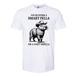 YouRe Either A Smart Fella Or A Fart Smella Capybara Meme Softstyle CVC T-Shirt