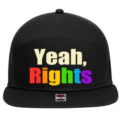 Yeah Rights Rainbow Pride 7 Panel Mesh Trucker Snapback Hat