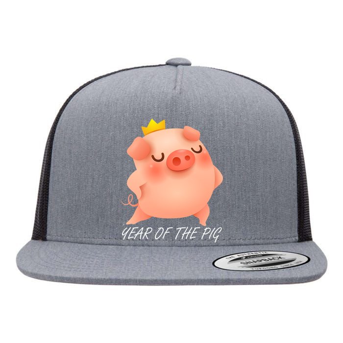 Year Of The Pig Chinese Zodiac Flat Bill Trucker Hat