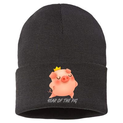 Year Of The Pig Chinese Zodiac Sustainable Knit Beanie