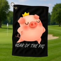 Year Of The Pig Chinese Zodiac Golf Towel