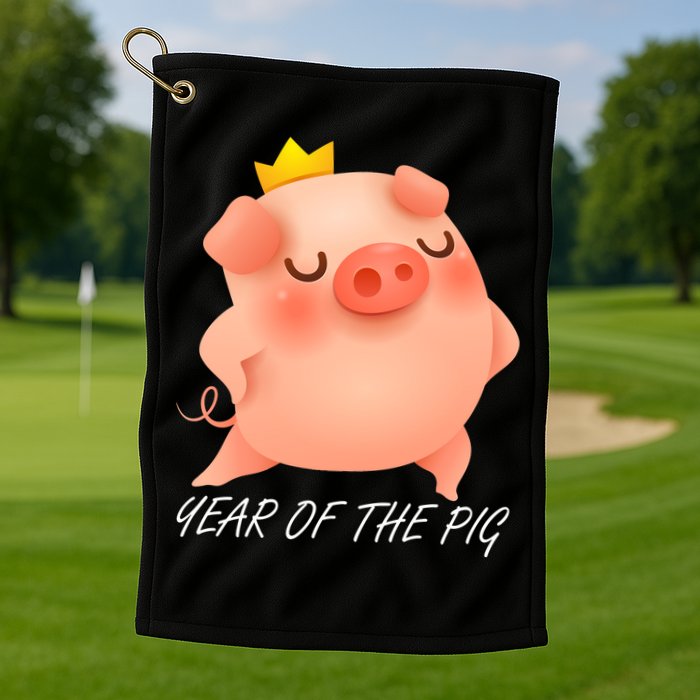 Year Of The Pig Chinese Zodiac Golf Towel