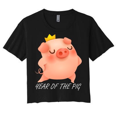 Year Of The Pig Chinese Zodiac Women's Crop Top Tee