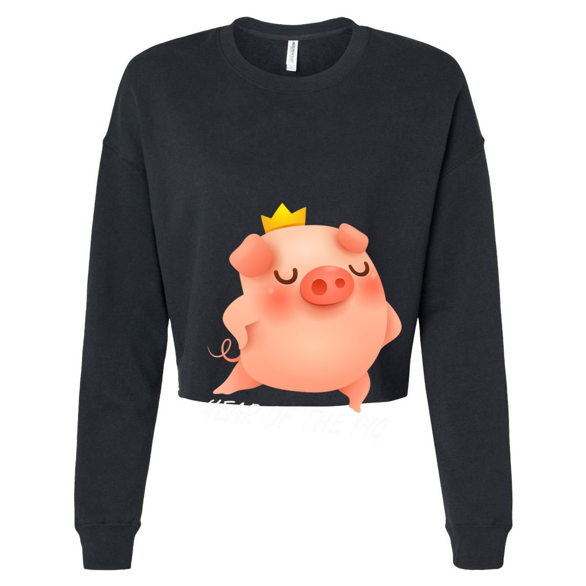 Year Of The Pig Chinese Zodiac Cropped Pullover Crew