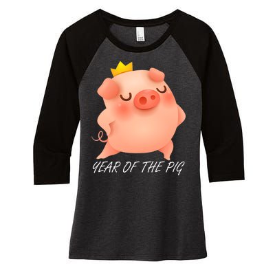 Year Of The Pig Chinese Zodiac Women's Tri-Blend 3/4-Sleeve Raglan Shirt