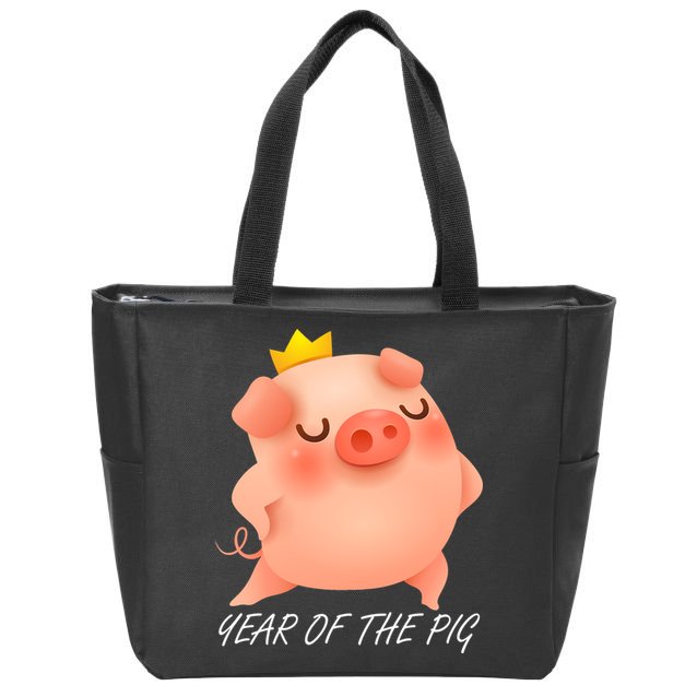 Year Of The Pig Chinese Zodiac Zip Tote Bag