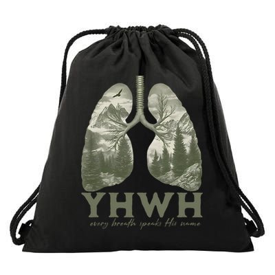 Yhwh Every Breath Speaks His Name Drawstring Bag