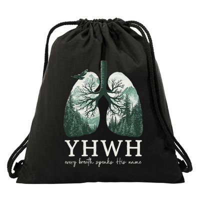 Yhwh Every Breath Speaks His Name Drawstring Bag