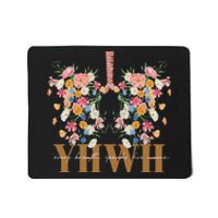 Yhwh Every Breath Speaks His Name Floral Lungs Christian Mousepad