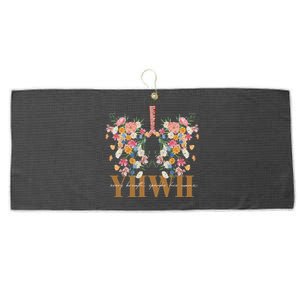 Yhwh Every Breath Speaks His Name Floral Lungs Christian Large Microfiber Waffle Golf Towel