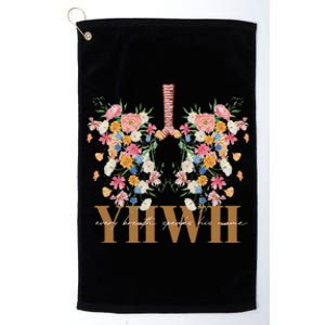 Yhwh Every Breath Speaks His Name Floral Lungs Christian Platinum Collection Golf Towel