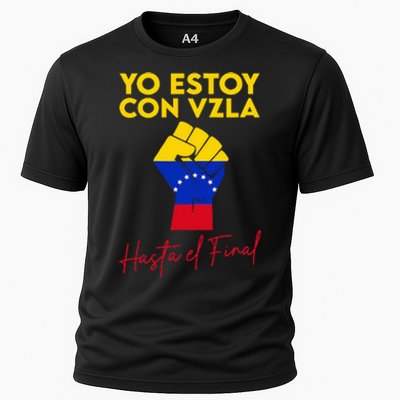 Yo Estoy Con Venezuela Hasta El Final Venezuela Libre Fist Cooling Performance Crew T-Shirt