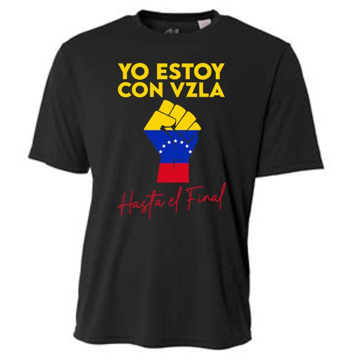 Yo Estoy Con Venezuela Hasta El Final Venezuela Libre Fist Cooling Performance Crew T-Shirt