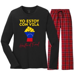 Yo Estoy Con Venezuela Hasta El Final Venezuela Libre Fist Women's Long Sleeve Flannel Pajama Set 