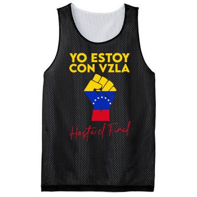 Yo Estoy Con Venezuela Hasta El Final Venezuela Libre Fist Mesh Reversible Basketball Jersey Tank