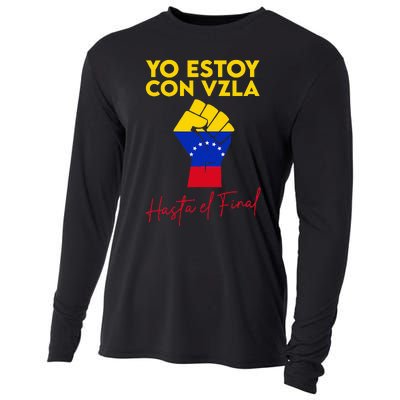 Yo Estoy Con Venezuela Hasta El Final Venezuela Libre Fist Cooling Performance Long Sleeve Crew