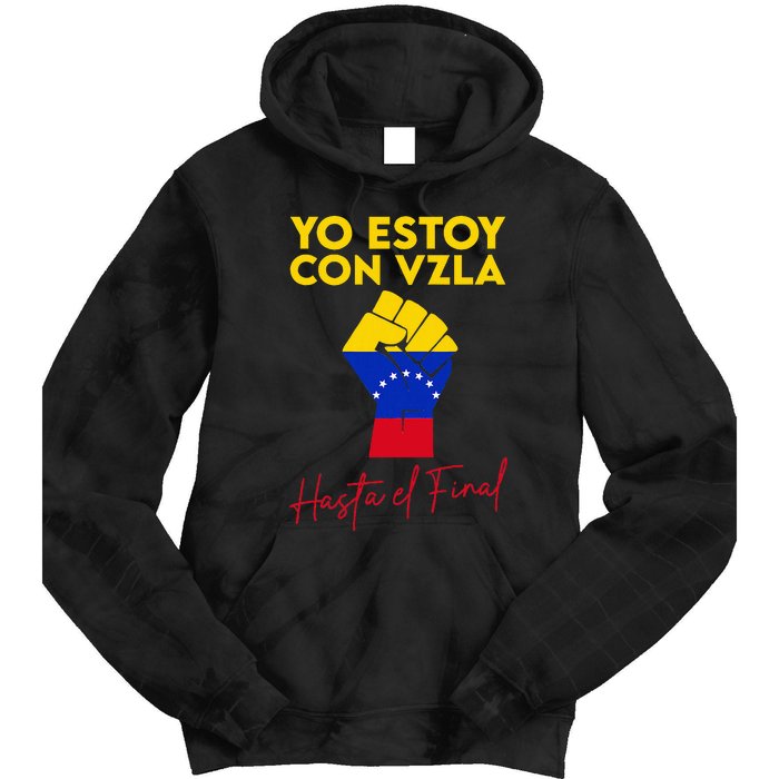 Yo Estoy Con Venezuela Hasta El Final Venezuela Libre Fist Tie Dye Hoodie