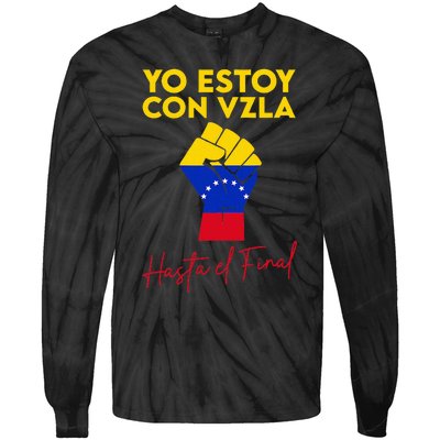 Yo Estoy Con Venezuela Hasta El Final Venezuela Libre Fist Tie-Dye Long Sleeve Shirt