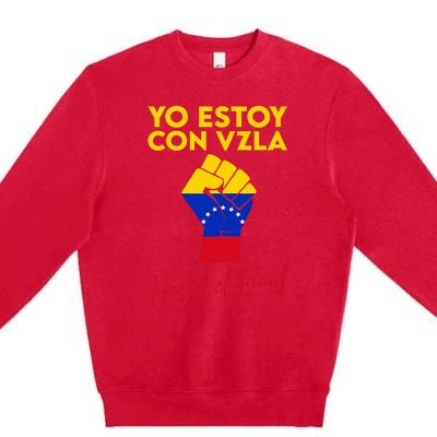 Yo Estoy Con Venezuela Hasta El Final Venezuela Libre Fist Premium Crewneck Sweatshirt