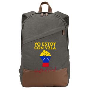 Yo Estoy Con Venezuela Hasta El Final Venezuela Libre Fist Cotton Canvas Backpack