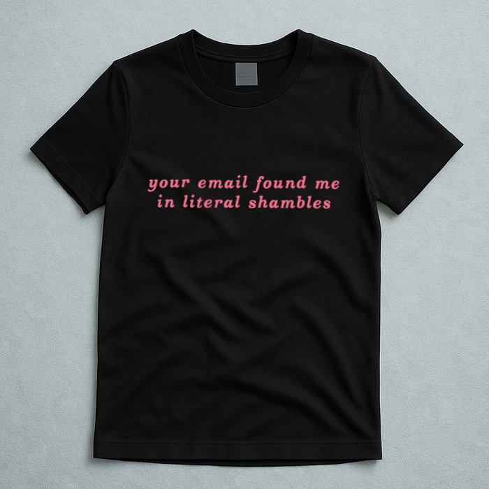 Your Email Found Me In Literal Shambles Funny Joke T-Shirt