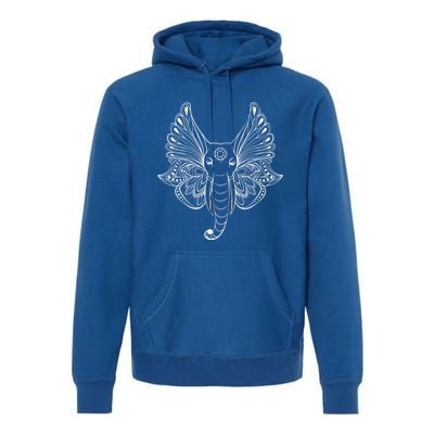 Yoga Elephant Geometric Indian Buddha Yogi Gift Premium Hoodie