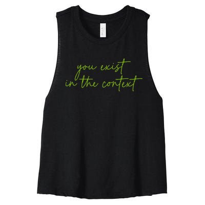 You Exist In The Context Kamala Design Coconut Brat Women's Racerback Cropped Tank