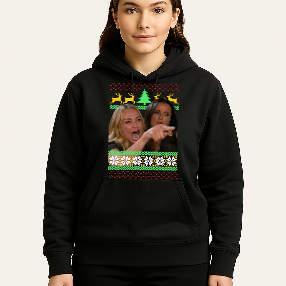 Yelling At A Cat Ugly Christmas Sweater Meme Hoodie