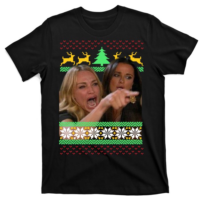 Yelling At A Cat Ugly Christmas Sweater Meme T-Shirt