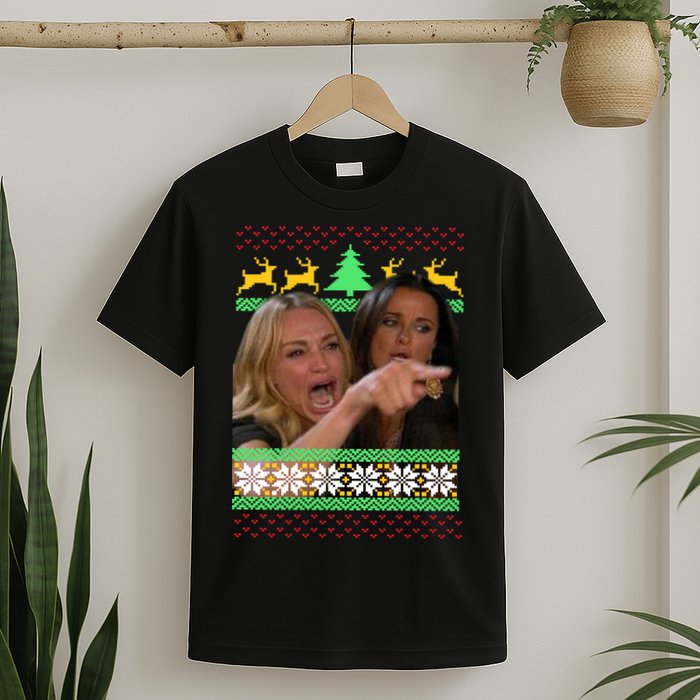 Yelling At A Cat Ugly Christmas Sweater Meme T-Shirt