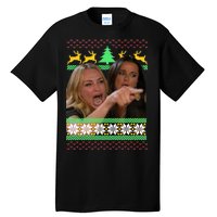 Yelling At A Cat Ugly Christmas Sweater Meme Tall T-Shirt