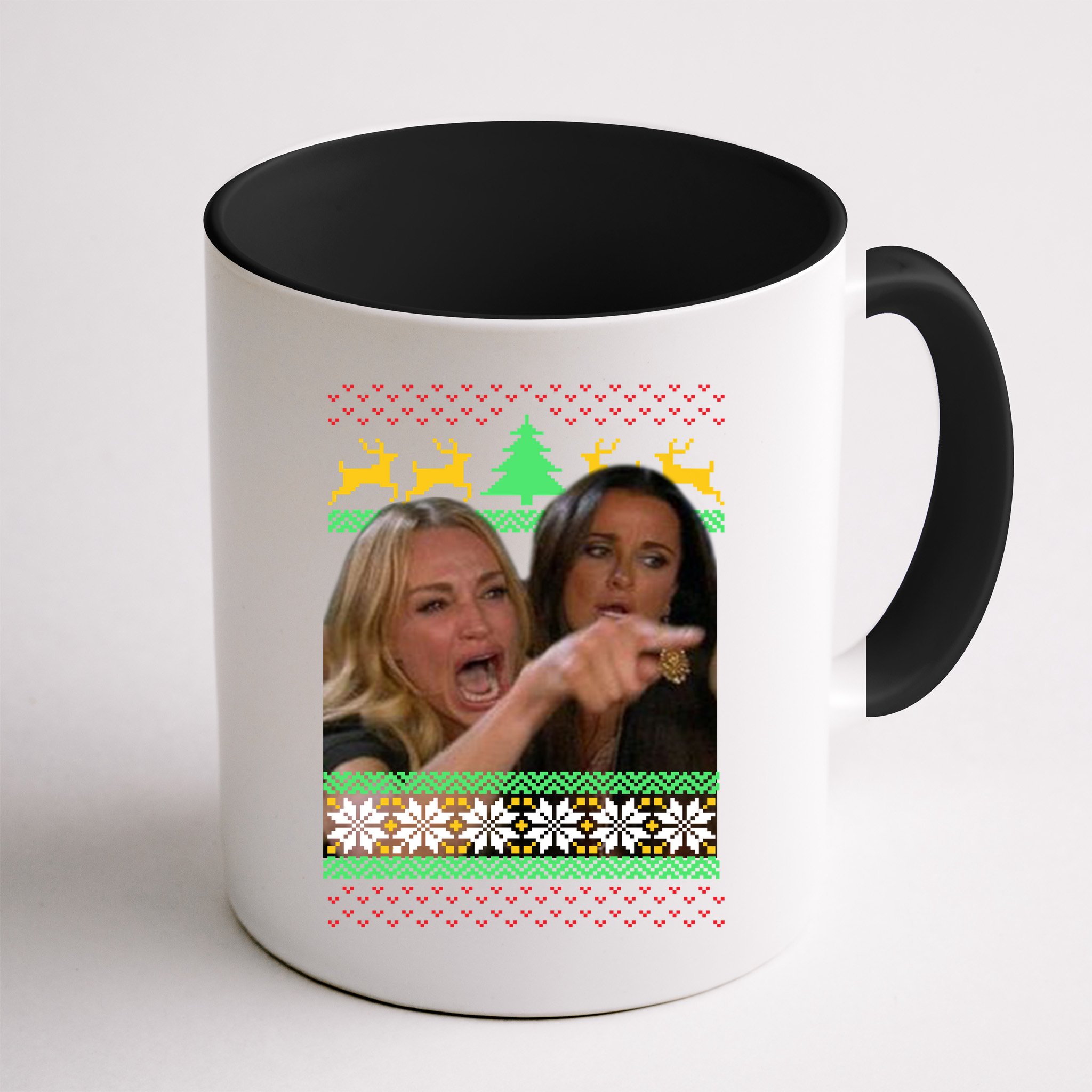 Yelling At A Cat Ugly Christmas Sweater Meme Mug