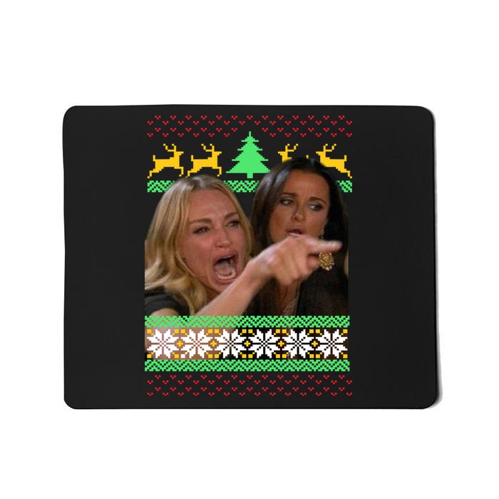 Yelling At A Cat Ugly Christmas Sweater Meme Mousepad