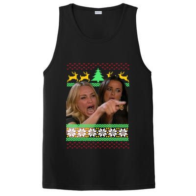 Yelling At A Cat Ugly Christmas Sweater Meme PosiCharge Competitor Tank