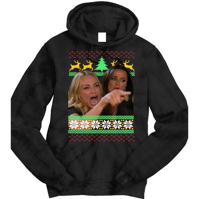 Yelling At A Cat Ugly Christmas Sweater Meme Tie Dye Hoodie