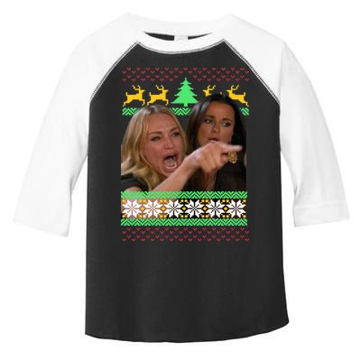 Yelling At A Cat Ugly Christmas Sweater Meme Toddler Fine Jersey T-Shirt