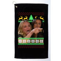 Yelling At A Cat Ugly Christmas Sweater Meme Golf Towel