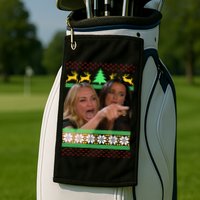 Yelling At A Cat Ugly Christmas Sweater Meme Golf Towel