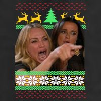 Yelling At A Cat Ugly Christmas Sweater Meme Golf Towel
