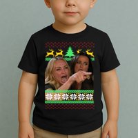 Yelling At A Cat Ugly Christmas Sweater Meme Toddler T-Shirt
