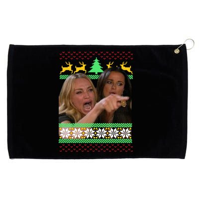 Yelling At A Cat Ugly Christmas Sweater Meme Grommeted Golf Towel