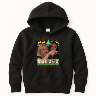 Yelling At A Cat Ugly Christmas Sweater Meme Kids Hoodie