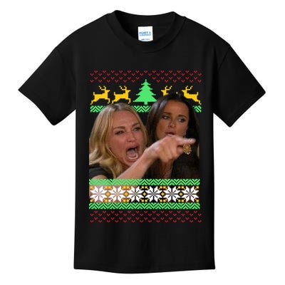 Yelling At A Cat Ugly Christmas Sweater Meme Kids T-Shirt