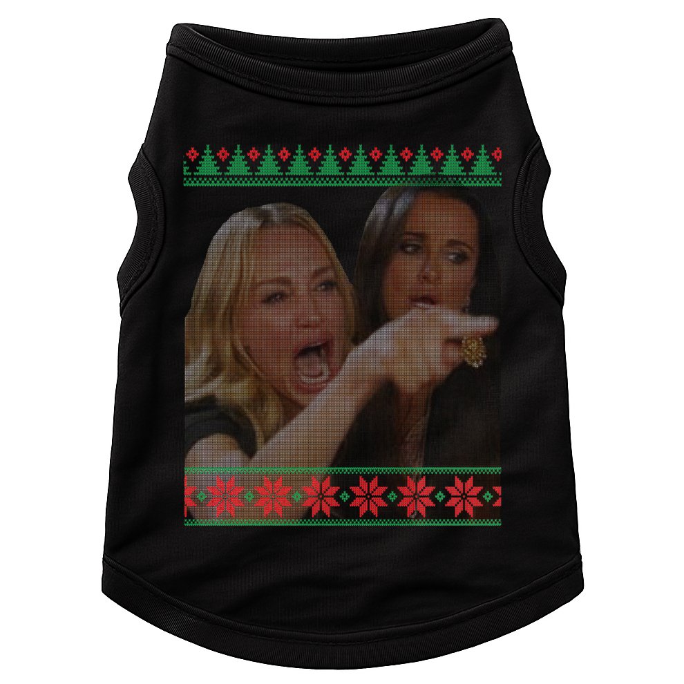 Yelling At Cat Meme Funny Ugly Christmas Doggie Tank